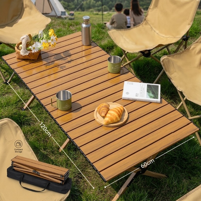 Camping Cooking Table - طاولة قابلة للطي محمولة للفطائر، 60/120