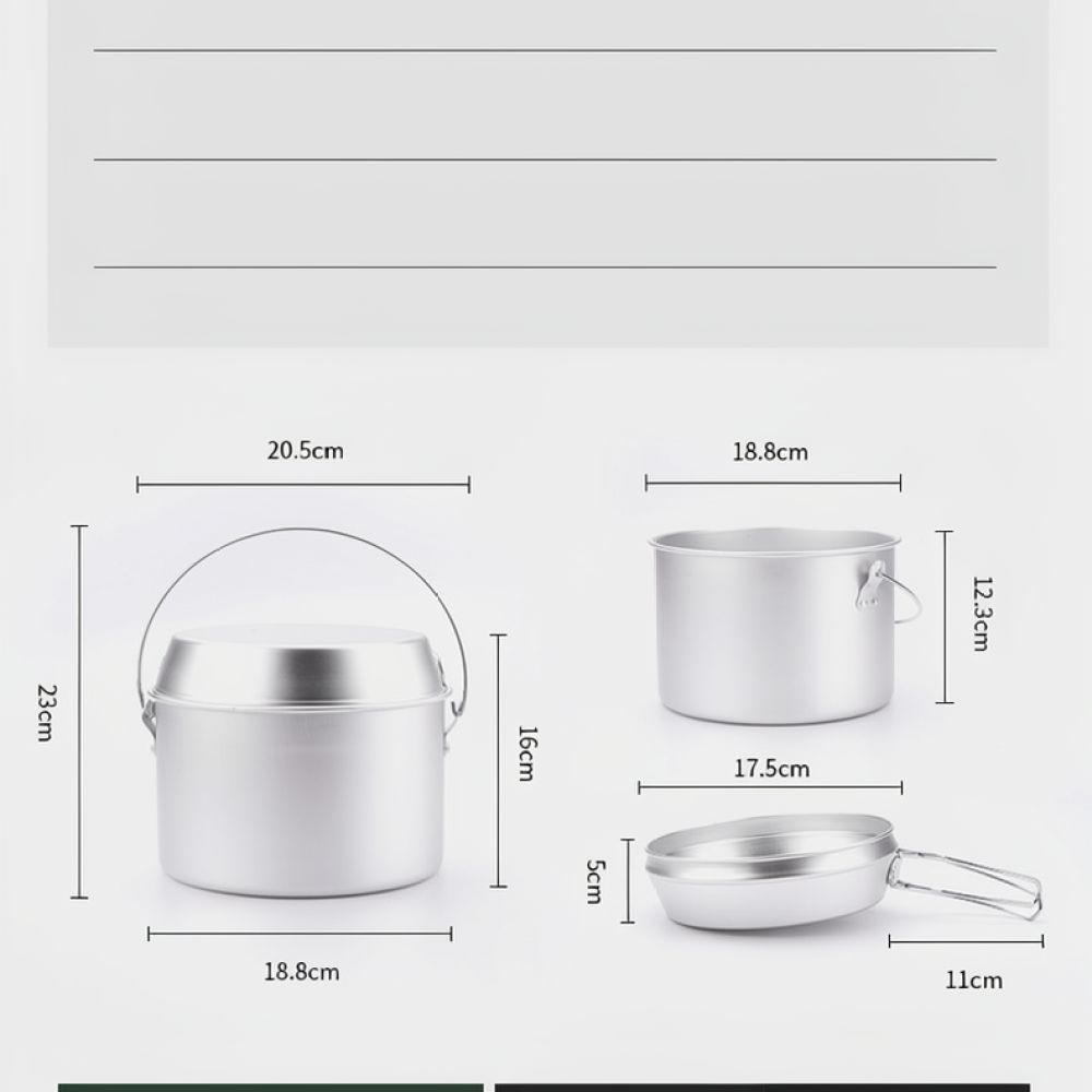 مجموعة أواني طهي من الألومنيوم - مراجعة Camping Cooking Dining Set وسعره