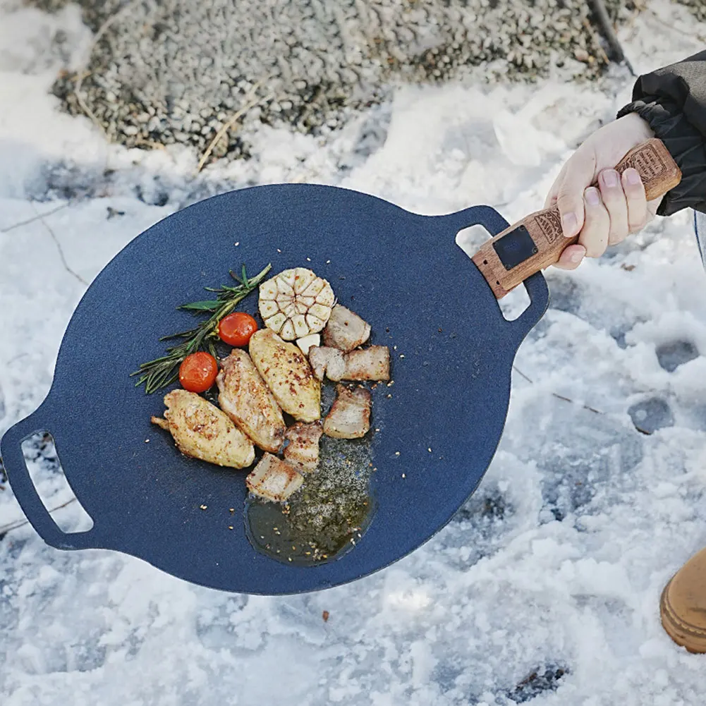 مقلاة شواء خشبية طبيعية للاستخ - مراجعة Camping Hiking Cooking وسعره
