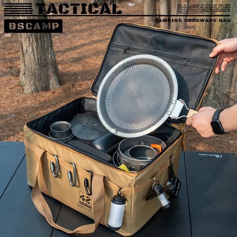 حقيبة تخزين تكتيكية قابلة للطي - مراجعة Camping Cooking Organizer وسعره