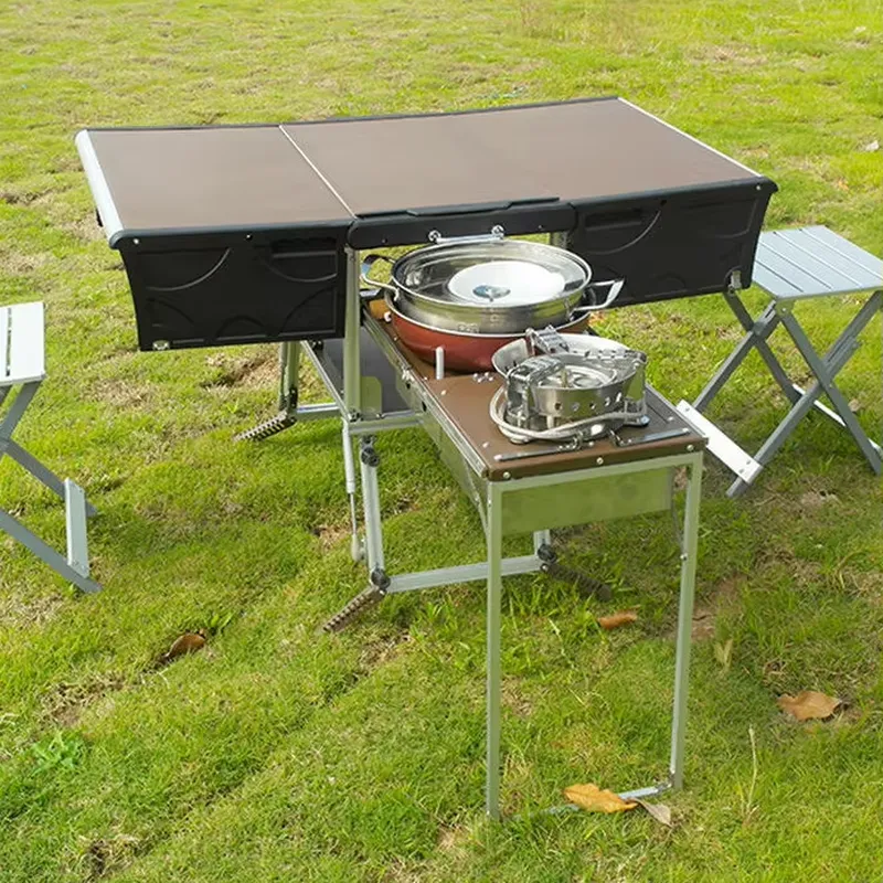 عربة طعام متنقلة قابلة للطي لل - مراجعة Camping Cooking Dining Set وسعره