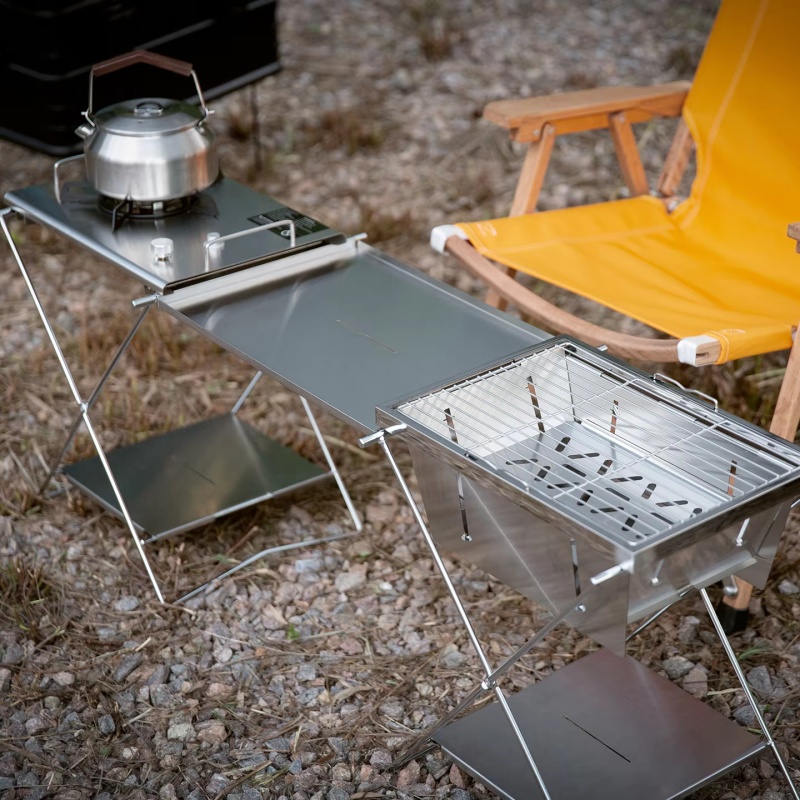 طاولة قابلة للطي من الفولاذ ال - مراجعة Camping Cooking Table وسعره