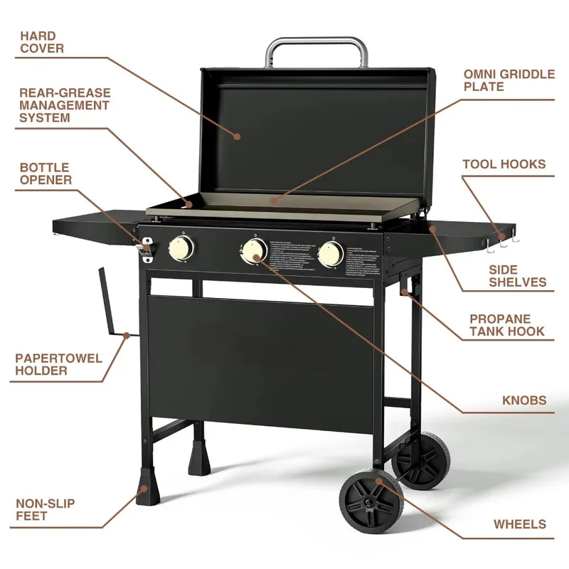 محطة طهي خارجية متنقلة ذات سطح - مراجعة Camping Cooking Flat Top وسعره